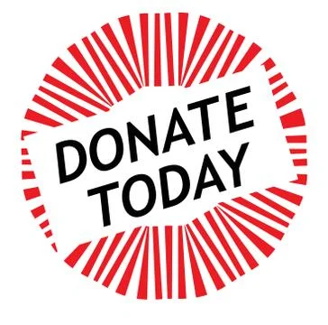 Print donate today stamp on white Stock Illustration