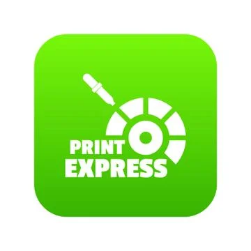 Print express icon green Stock Illustration
