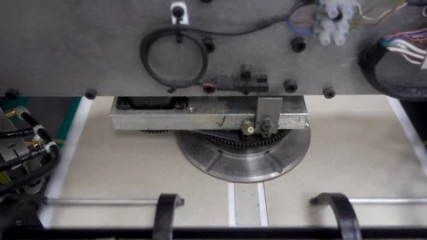 Print factory. Сasemaker printing machine. Automatic casemaker. Stock Footage 103527168