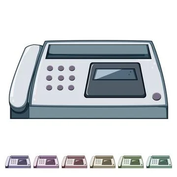 Print fax machine cartoon vector graphic Stock Illustration