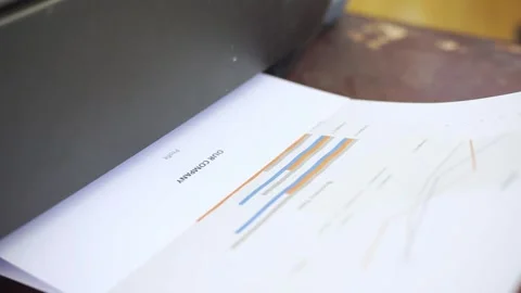 Print Financial Data Analysis and Business Performance Reports Stock Footage 322109898
