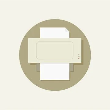 Print flat icon Stock Illustration