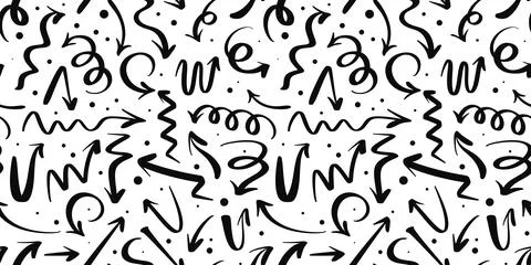 Print generic arrows in doodle style set Stock Illustration