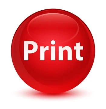 Print glassy red round button Stock Illustration