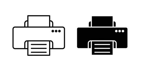 Print icon in black and white. vector icon pack for websites Illustrazione stock
