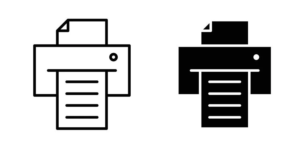 Print icon for design projects and web UI Illustrazione stock