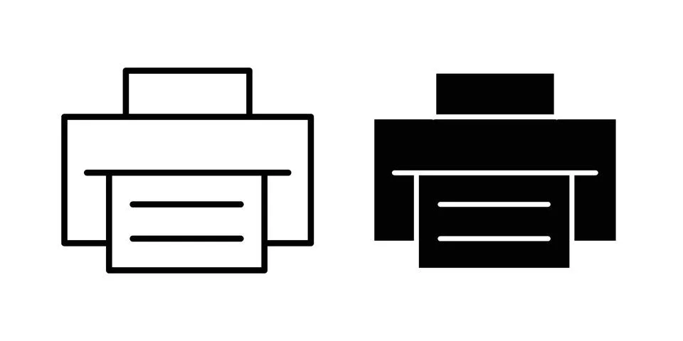 Print icon Illustration set. Vector Eps10 for apps Stock Illustration