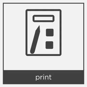 Print icon isolated on white background Free Stock Illustration