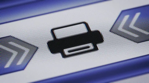 Print icon on the screen. Looping. Stock Footage 41313984