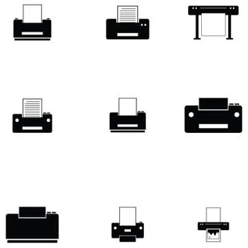 Print icon set Stock Illustration