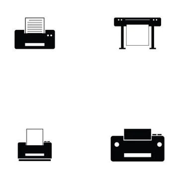 Print icon set Stock Illustration