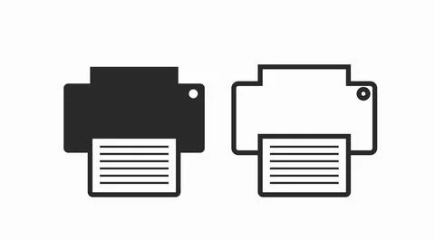 Print Icon Set. Stock Illustration