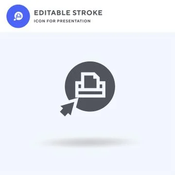 Print icon vector, filled flat sign, solid pictogram isolated on white, logo  Stock Illustration