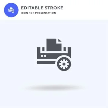 Print icon vector, filled flat sign, solid pictogram isolated on white, logo Stock Illustration