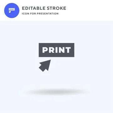 Print icon vector, filled flat sign, solid pictogram isolated on white, logo Stock Illustration