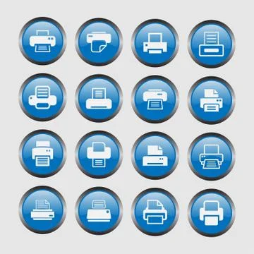 Print icons Stock Illustration