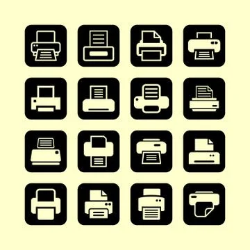 Print icons Stock Illustration
