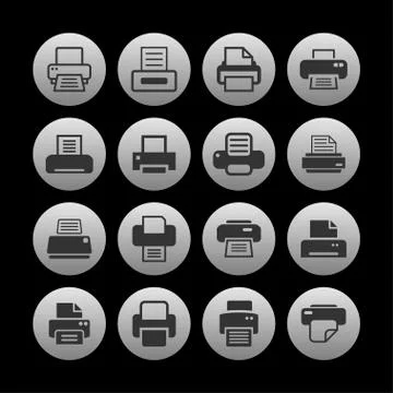 Print icons Stock Illustration