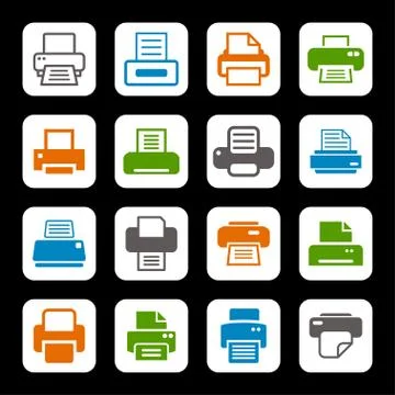 Print icons Stock Illustration