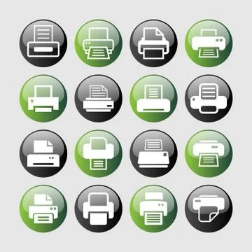 Print icons Stock Illustration