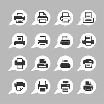 Print icons Stock Illustration