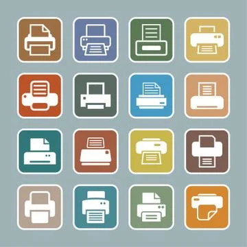Print icons Stock Illustration