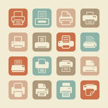 Print icons Stock Illustration