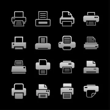 Print icons Stock Illustration