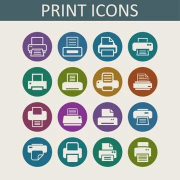 Print icons Stock Illustration