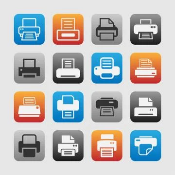 Print icons Stock Illustration