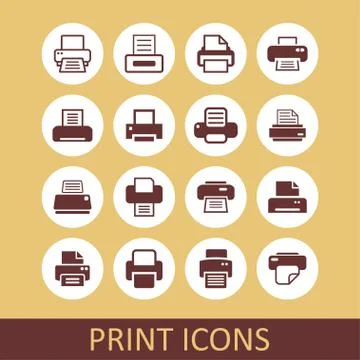 Print icons Stock Illustration