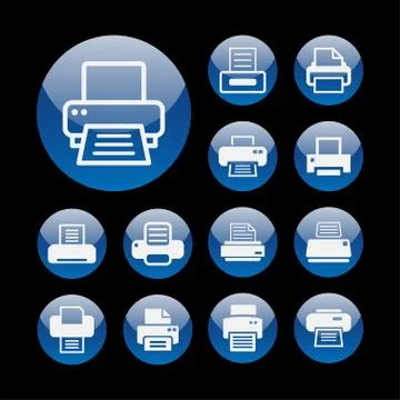 Print icons Stock Illustration
