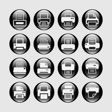 Print icons Stock Illustration