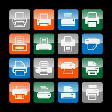 Print icons Stock Illustration