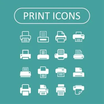 Print icons Stock Illustration