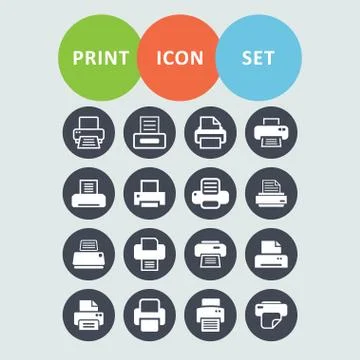 Print icons Stock Illustration