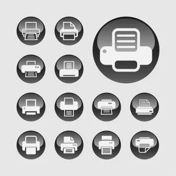 Print icons Stock Illustration