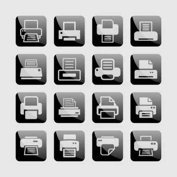 Print icons Stock Illustration