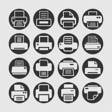 Print icons Stock Illustration