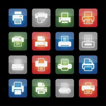 Print icons Stock Illustration