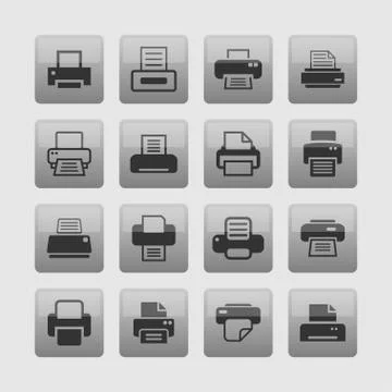 Print icons Stock Illustration
