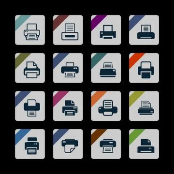 Print icons Stock Illustration