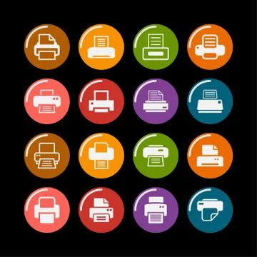 Print icons Stock Illustration