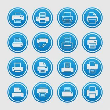 Print icons Stock Illustration