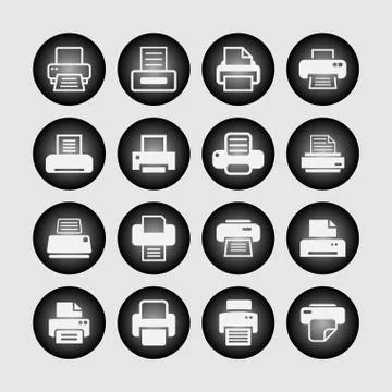 Print icons Stock Illustration
