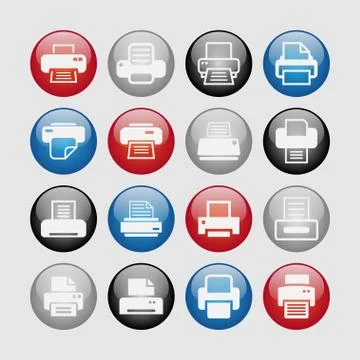 Print icons Stock Illustration