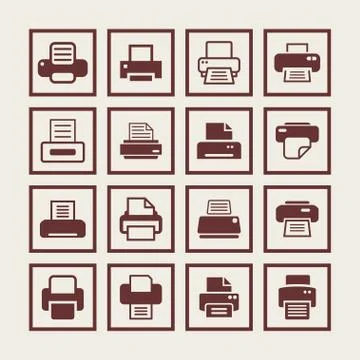 Print icons Stock Illustration
