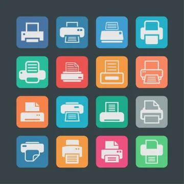 Print icons Stock Illustration