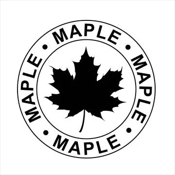 Print with the image of a maple leaf. Design element. Vector. Stock Illustration