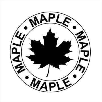 Print with the image of a maple leaf. Design element. Stockillustratie